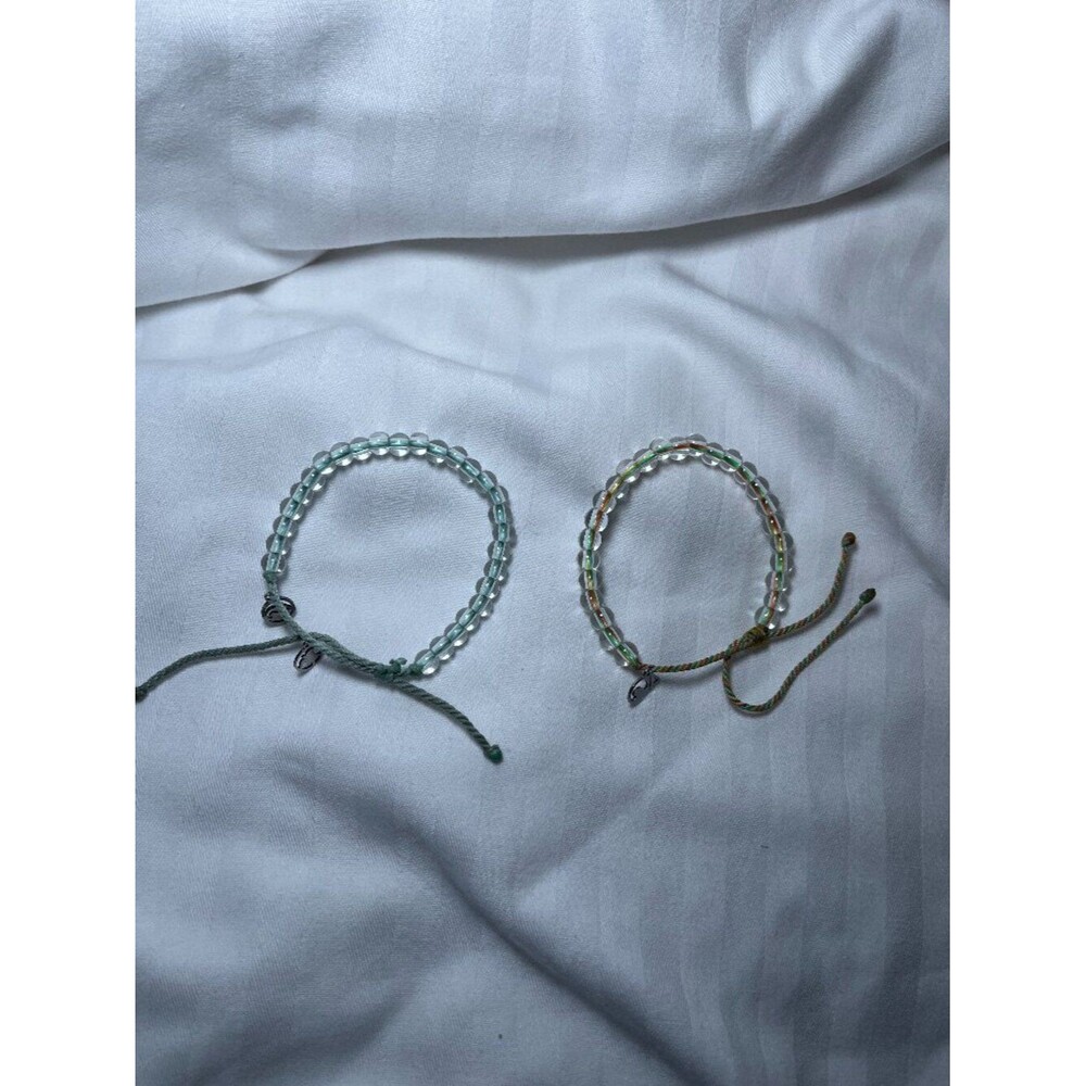 4Ocean Bracelet Lot of 2 Adjustable Beaded Cord Recycled Ocean Plastic